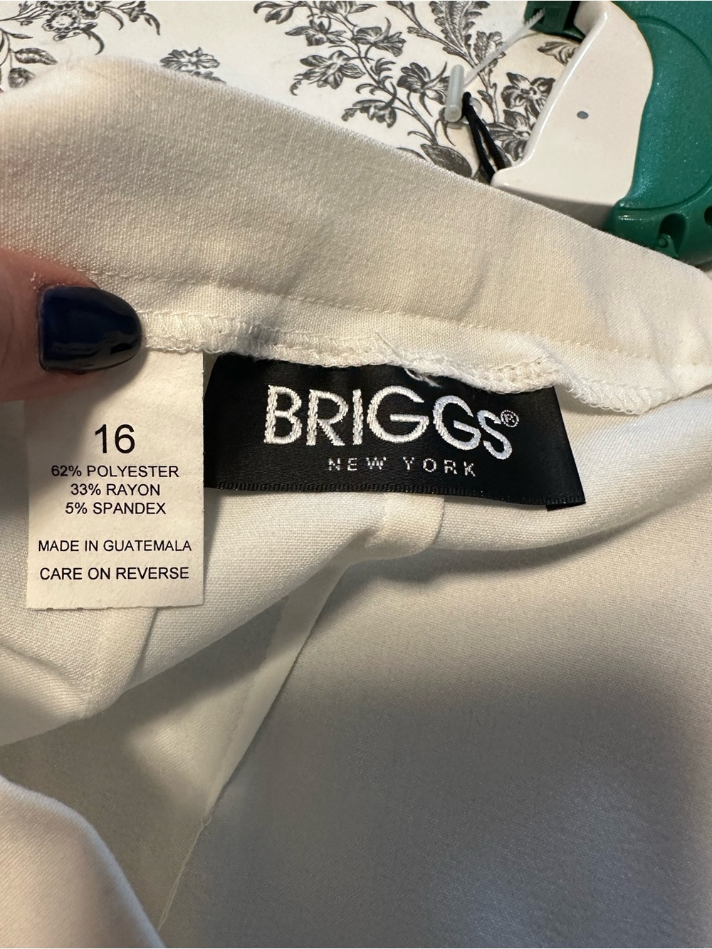 NWT Briggs New York White Back Zip Pencil Midi Skirt Size 16 Stretch Career - Picture 3 of 5
